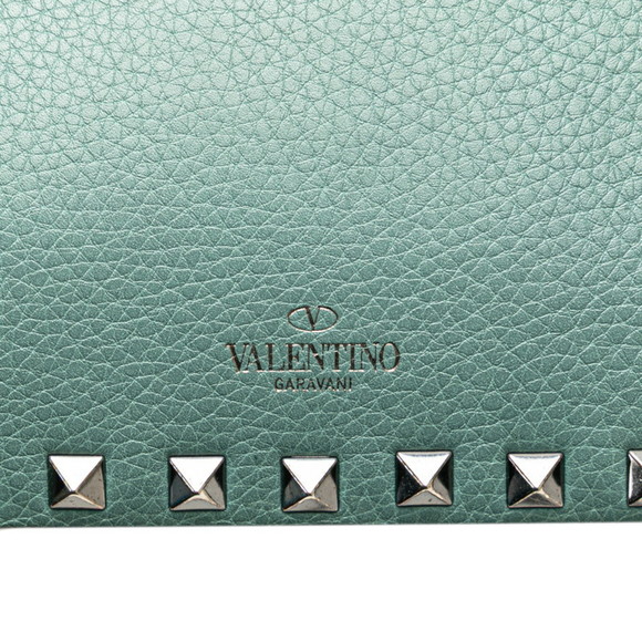 Valentino Rockstud Chain Shoulder Bag in Green Leather for Women. - Picture 7 of 10